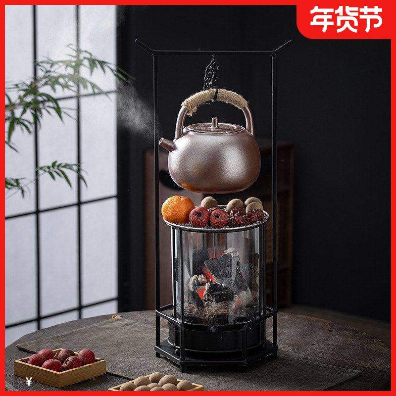 阅锐观火煮茶套装茶室户外围炉取暖明火碳炉露营网红茶炉新款,餐饮具,煮茶炭,淘宝优惠券,粉丝福利购,淘宝优惠卷