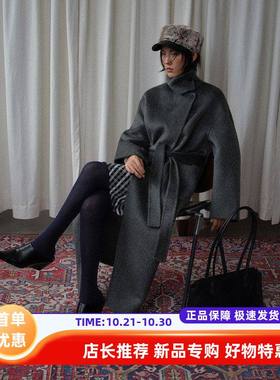 UNITY MODE 立领双面羊毛大衣女冬季中长款高级灰外套251378