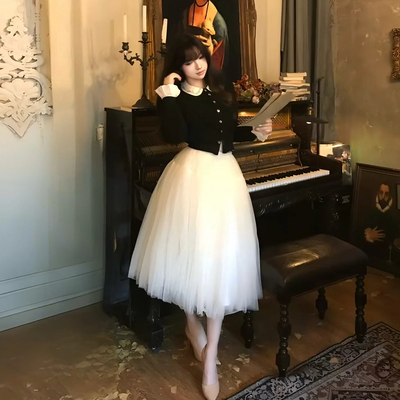 镶钻翻领短针织衫女秋冬m