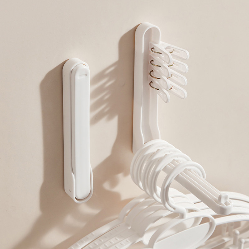 折叠衣架收纳神器免打孔壁挂式阳台晾衣架衣夹收纳架多功能整理架