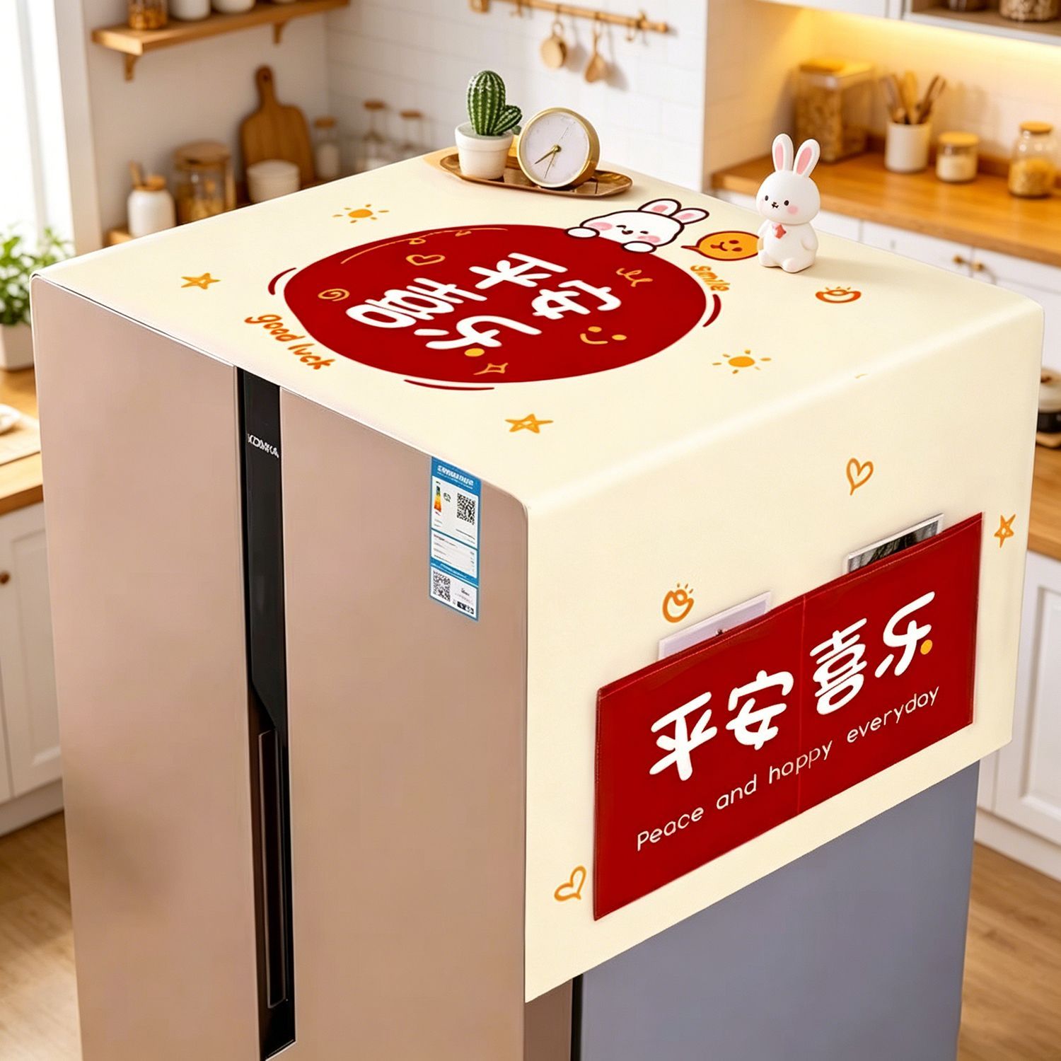 冰箱防尘盖巾家用单开门双开门冰箱罩卡通可爱滚筒洗衣机防灰盖布