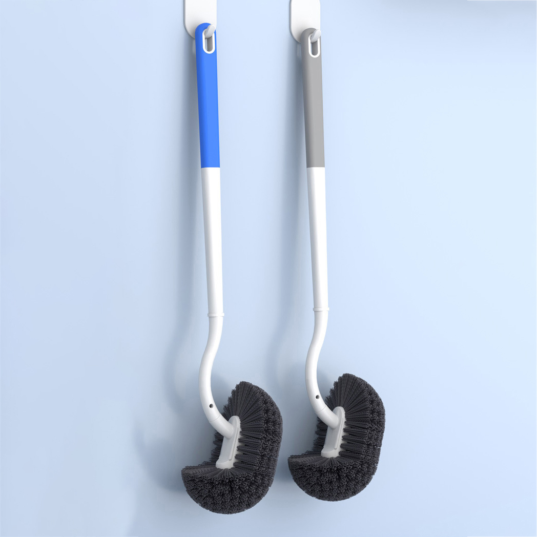 长柄马桶刷软毛刷家用卫生间蹲便器清洁刷子壁挂式弯头洁厕刷耐用