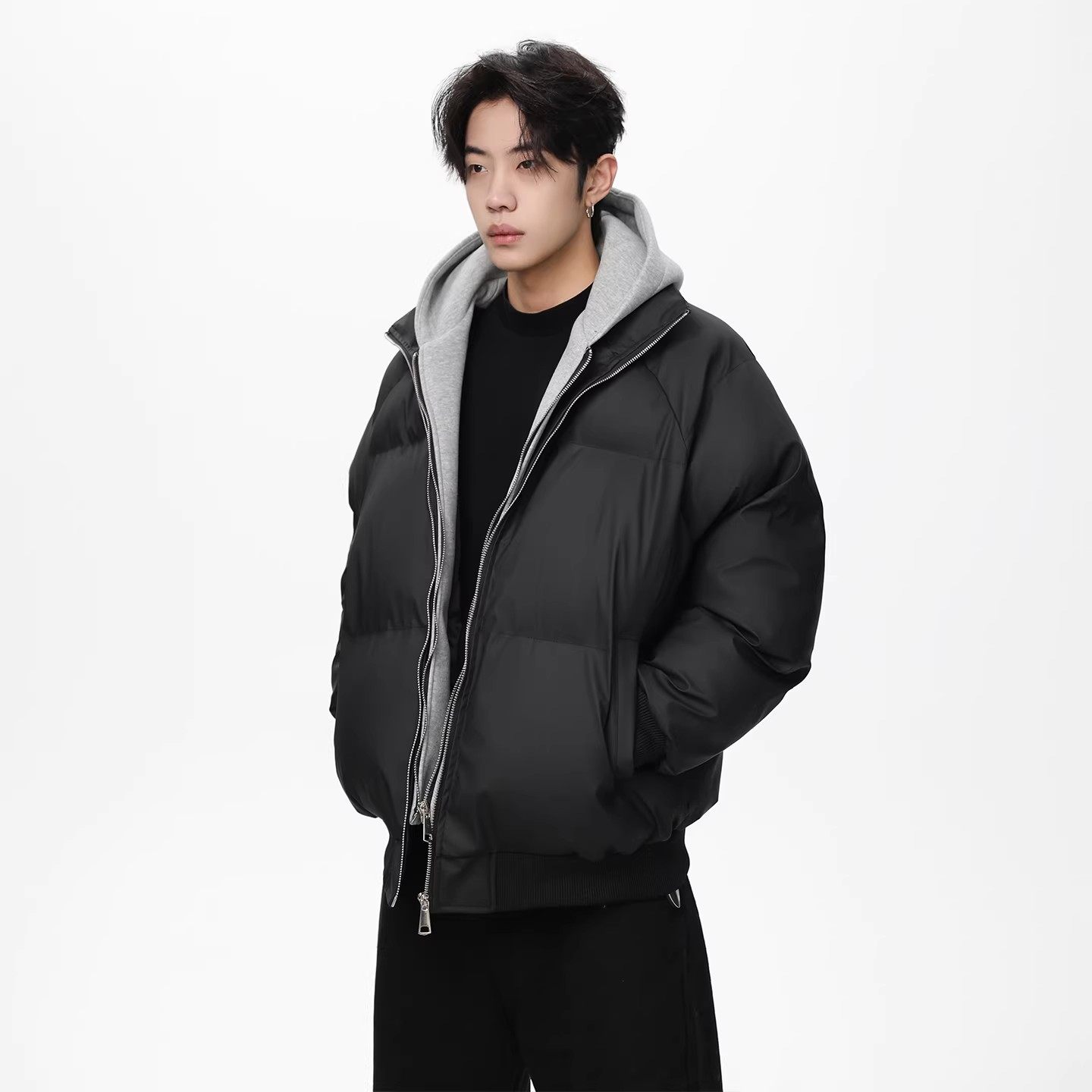 FOG EMMA美式假两件连帽棉服男女同款冬季加厚保暖短款棉衣外套