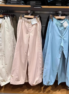 女装运动短裤休闲裤工装裤束脚直筒裤松紧腰K475820