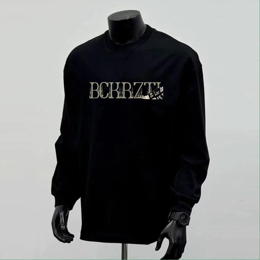CLEARANCE AND LEAKAGE FOREIGN TRADE TAIL GOODS SURPLUS TIDE BRAND RETRO HEAVY COTTON LONG-SLEEVED T-SHIRT UNI LOOSE TOP