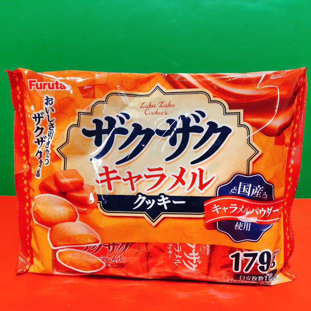 临期特价 日本进口富璐达焦糖味脆香曲奇饼干170g袋装 下午茶零食