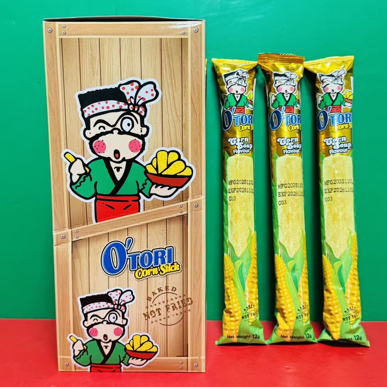 临期特价 泰国进口欧特粒玉米浓汤味奶油味玉米棒144g(12g*12条)