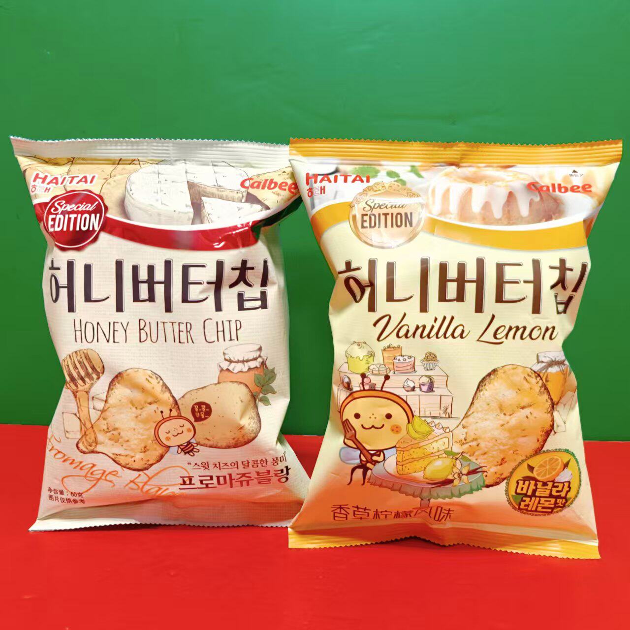 临期特价 韩国进口海太香草柠檬味蜂蜜黄油奶酪味薯片60g袋装零食