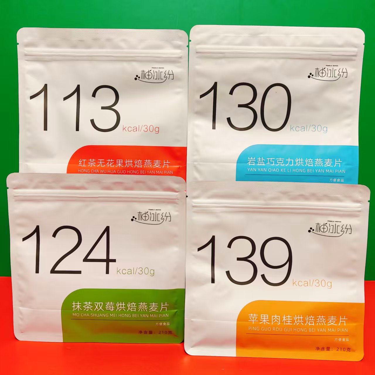 抹茶双莓红茶无花果苹果肉桂烘焙燕麦片岩盐巧克力味210g饱腹代餐