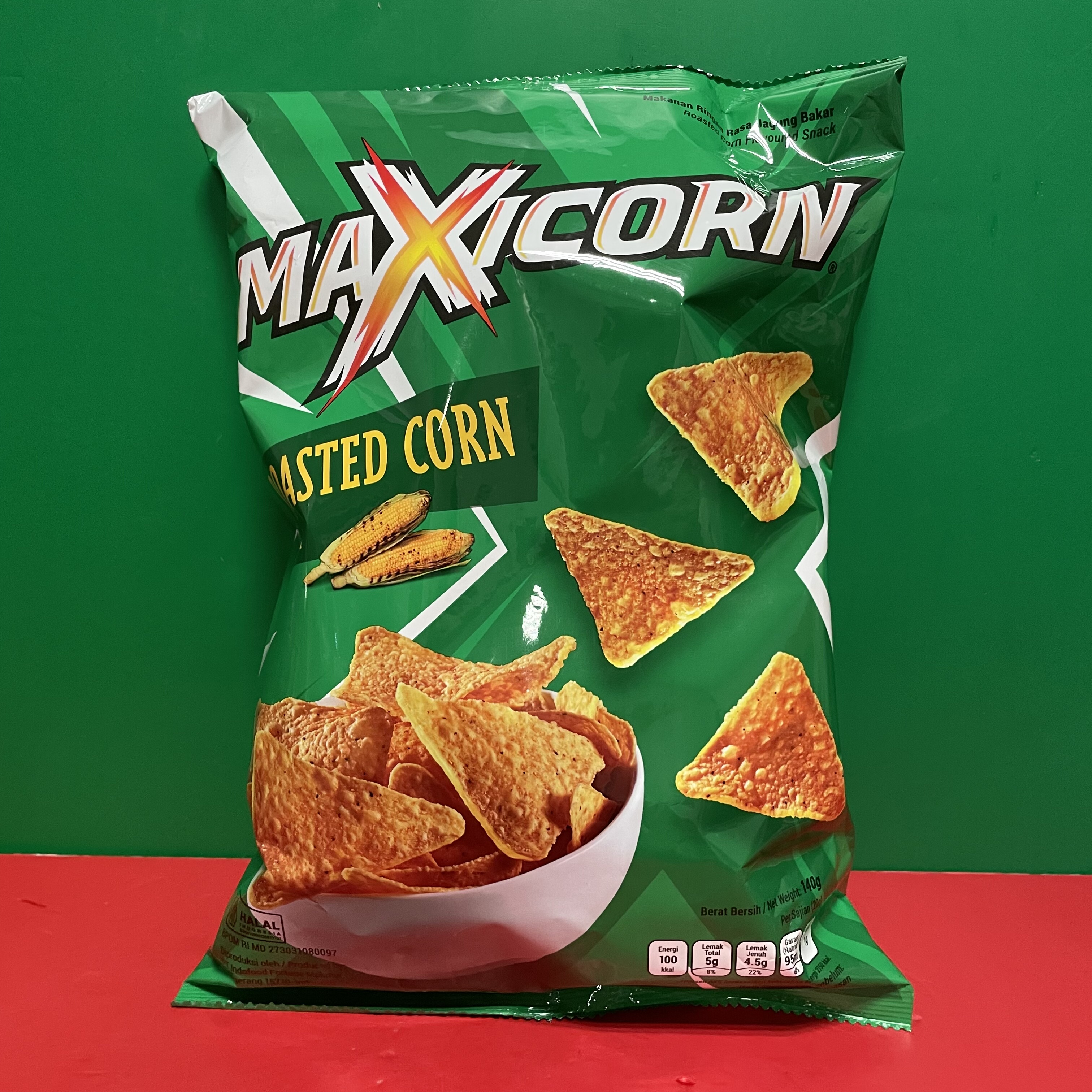 特价售卖 印尼进口MAXICORN原味玉米片140g袋装 休闲追剧膨化零食
