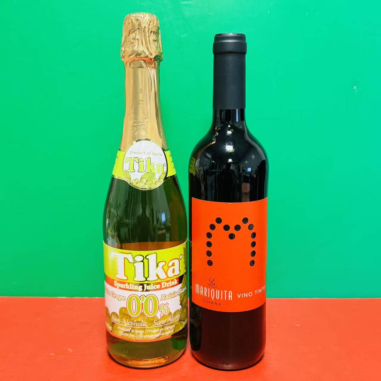 西班牙进口媞卡无醇白葡萄汁碳酸饮料/玛丽吉塔干红葡萄酒750ml