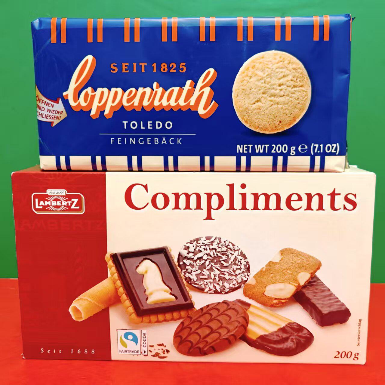 临期特价 歌本瑞榛子曲奇饼干/Lambertz经典什锦饼干200g袋装零食