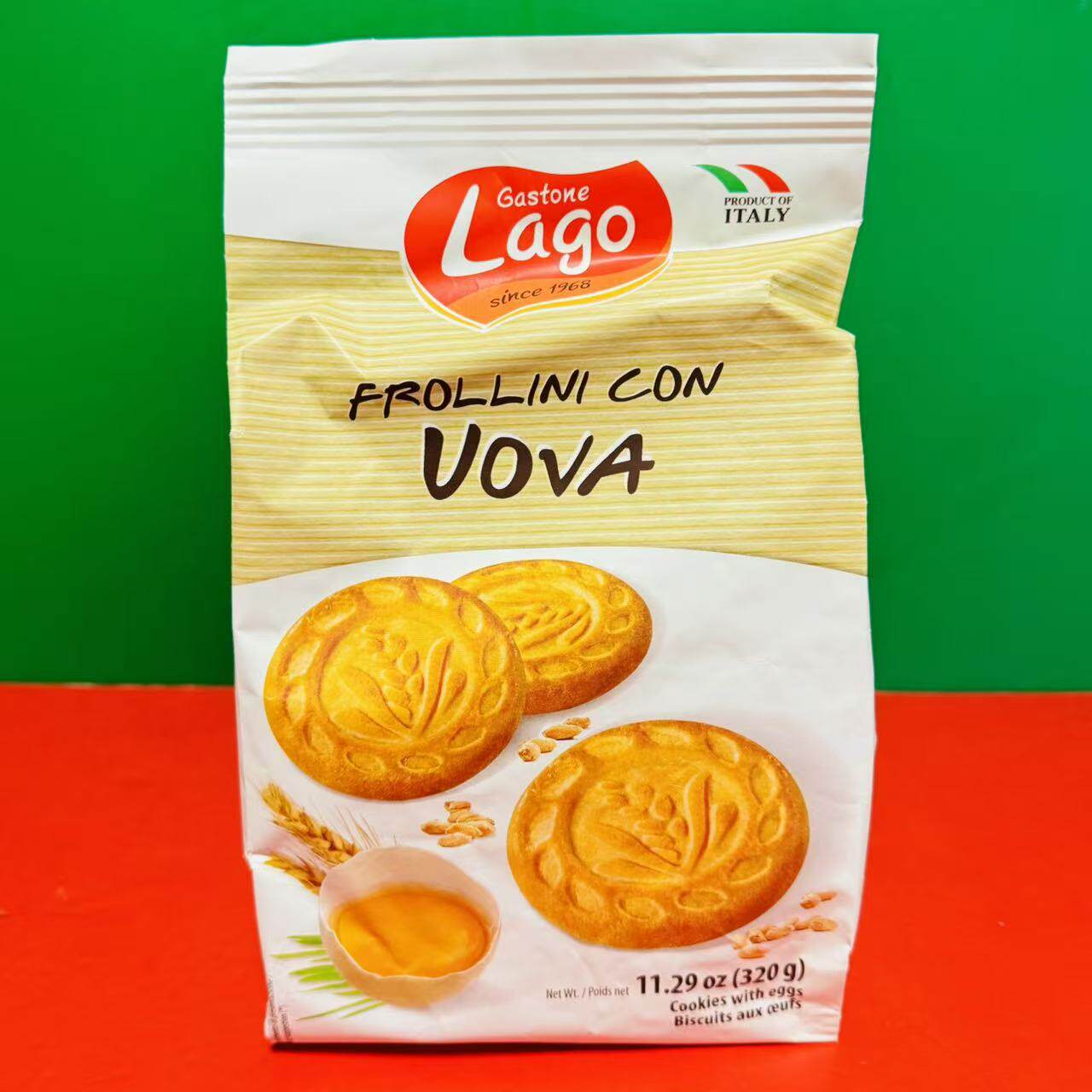 临期特价 意大利进口Lago/爱利地鸡蛋曲奇饼干320g袋装下午茶点心