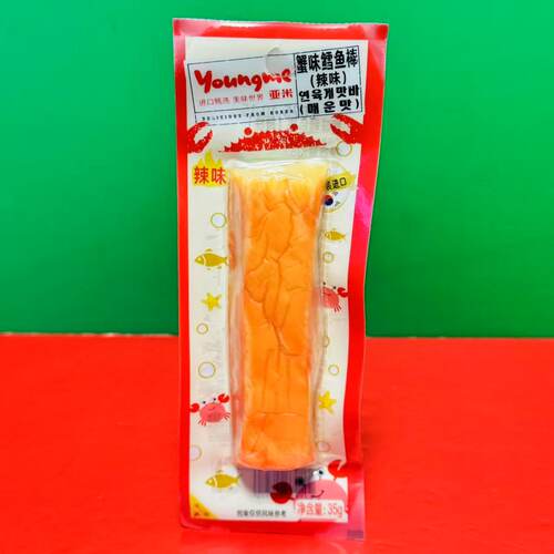 临期特价 韩国进口亚米蟹味鳕鱼棒辣味35g袋装开袋即食蟹味棒零食