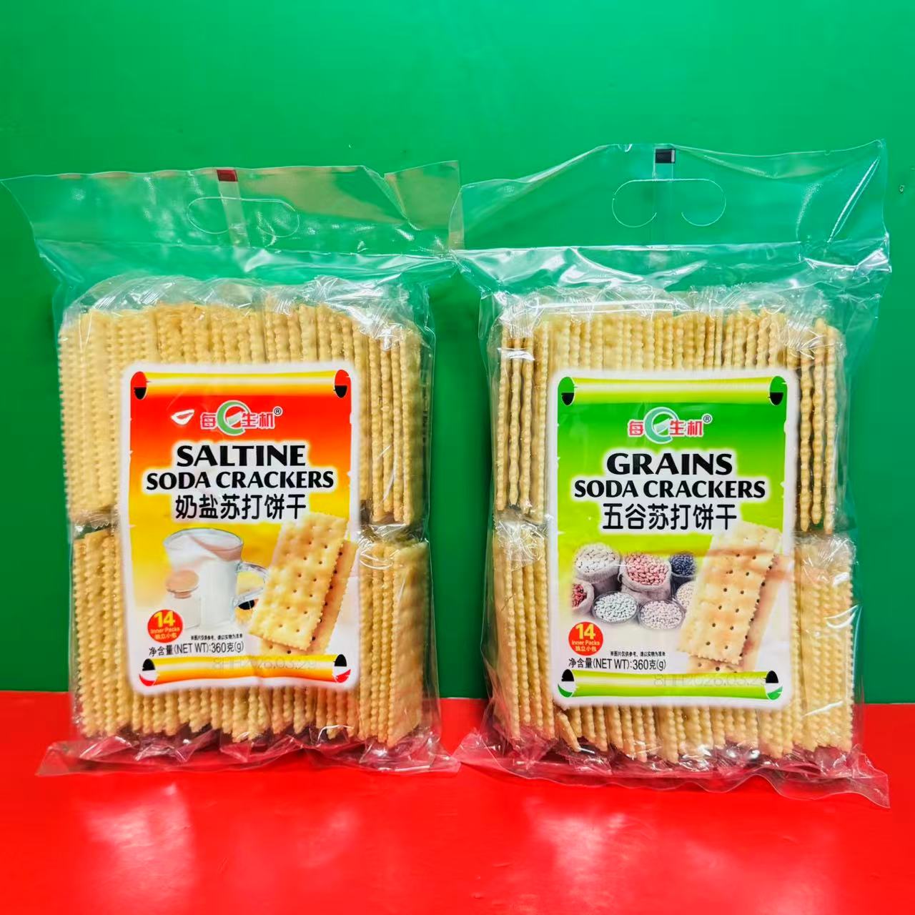 临期特价 每日生机奶盐五谷苏打饼干360g袋装 下午茶休闲零食点心