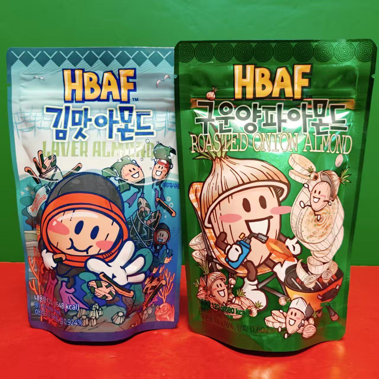 临期特价韩国进口芭蜂烤洋葱味海苔味扁桃仁120g袋装办公休闲零食