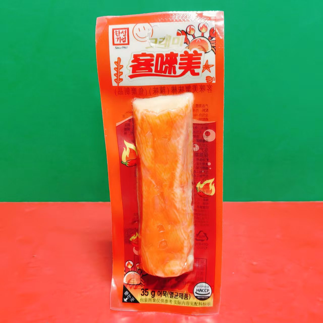 临期特价 韩国进口辣味蟹味鳕鱼棒35g袋装开袋即食蟹味棒网红零食