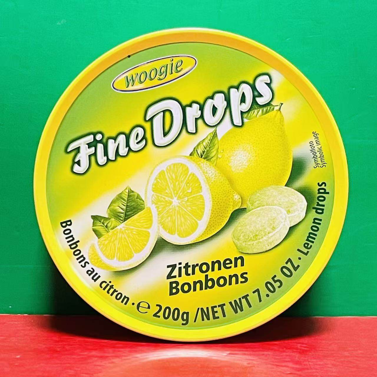 瑕疵德国进口Woogie牌柠檬味糖果200g铁罐网红硬糖临期有融化粘连