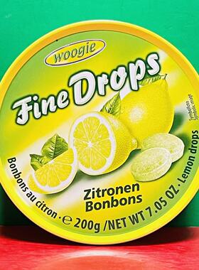 瑕疵德国进口Woogie牌柠檬味糖果200g铁罐网红硬糖临期有融化粘连