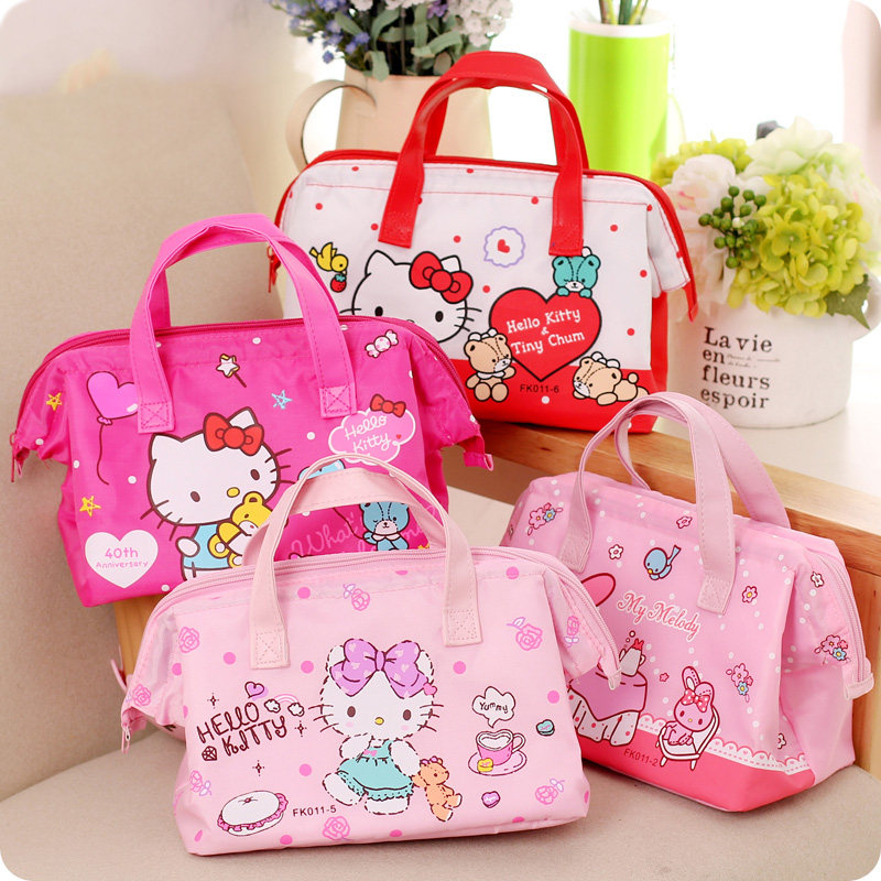 可爱卡通hello kitty保温便当包KT猫学生手提便携饭盒袋保温袋