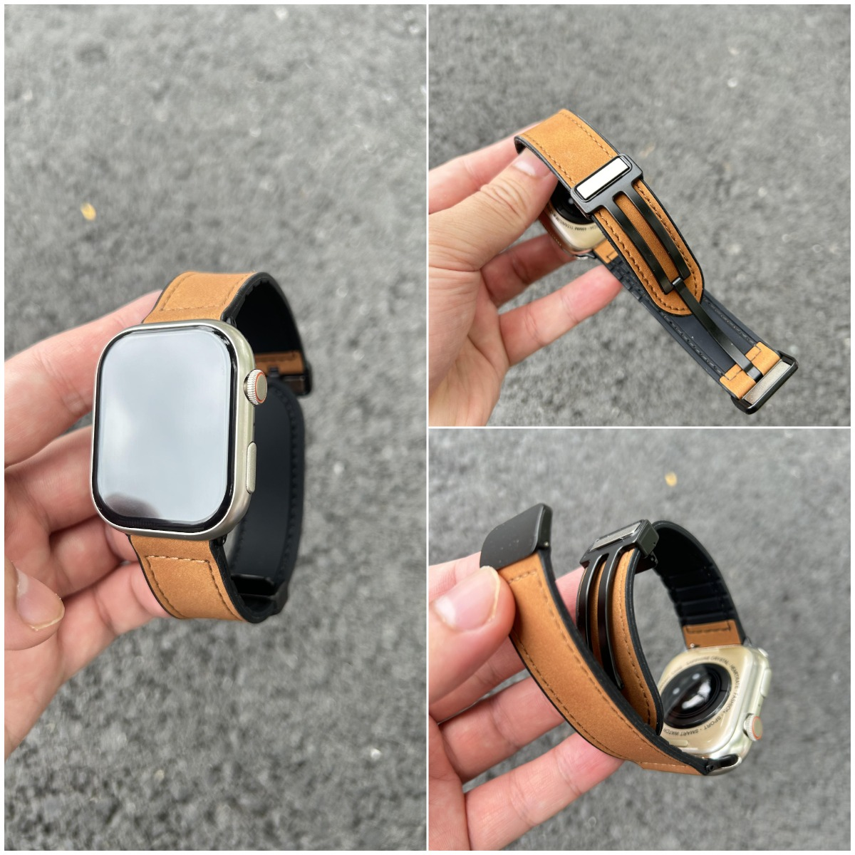 适用小米手环9pro/8pro疯马纹硅胶磁吸红米watch5/watch4表带男女