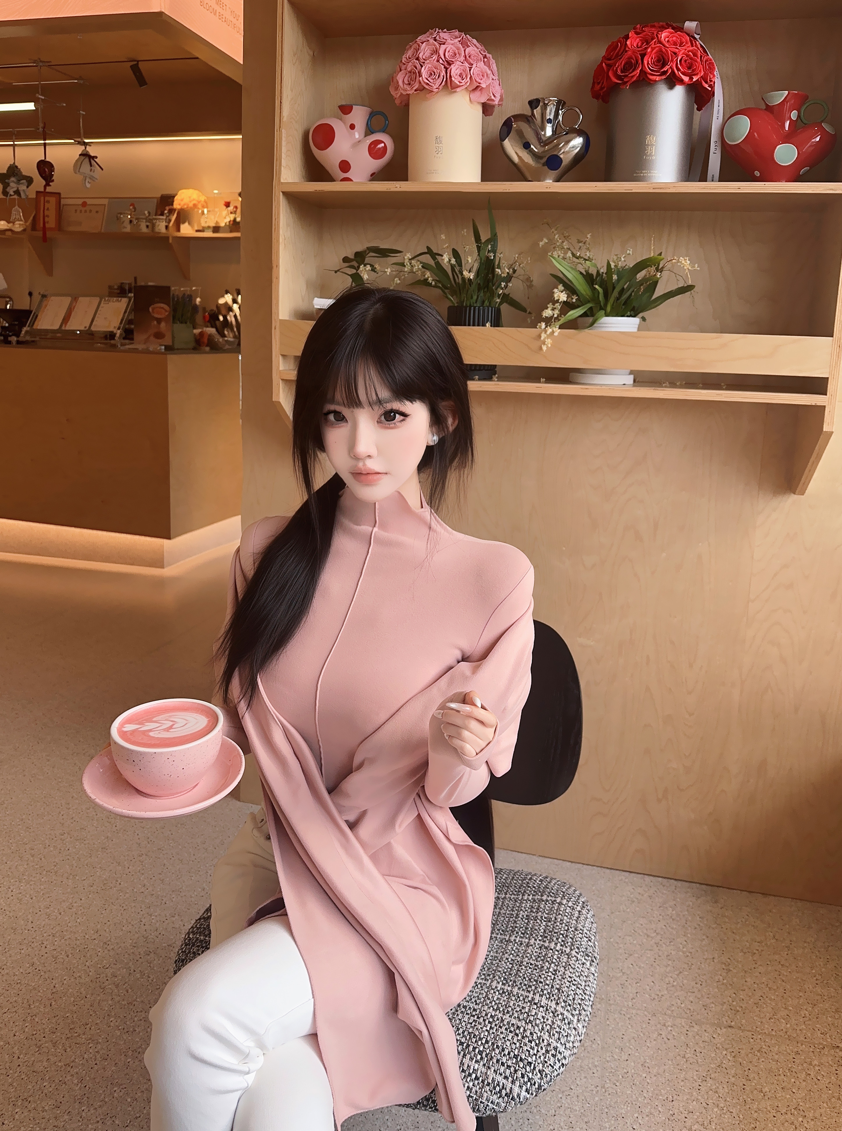 Eva君君酱韩系气质高级感半高领修身弹力长袖披肩套装女甜美上衣,女装/女士精品,T恤,淘宝优惠券,粉丝福利购,淘宝优惠卷