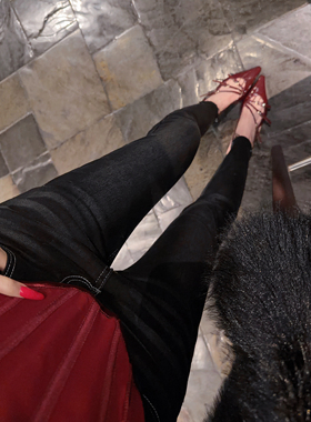 Eva君君酱韩版高腰复古磨白丰胯牛仔小脚裤女弹力显瘦包臀长裤子