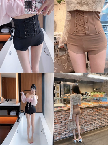 Eva君君酱韩系辣妹超高腰丰胯束腰裤女性感显瘦气质包臀紧身热裤