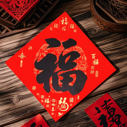 2026春节新年马年自粘全背胶福字门贴装饰家用书法福子大门贴防水