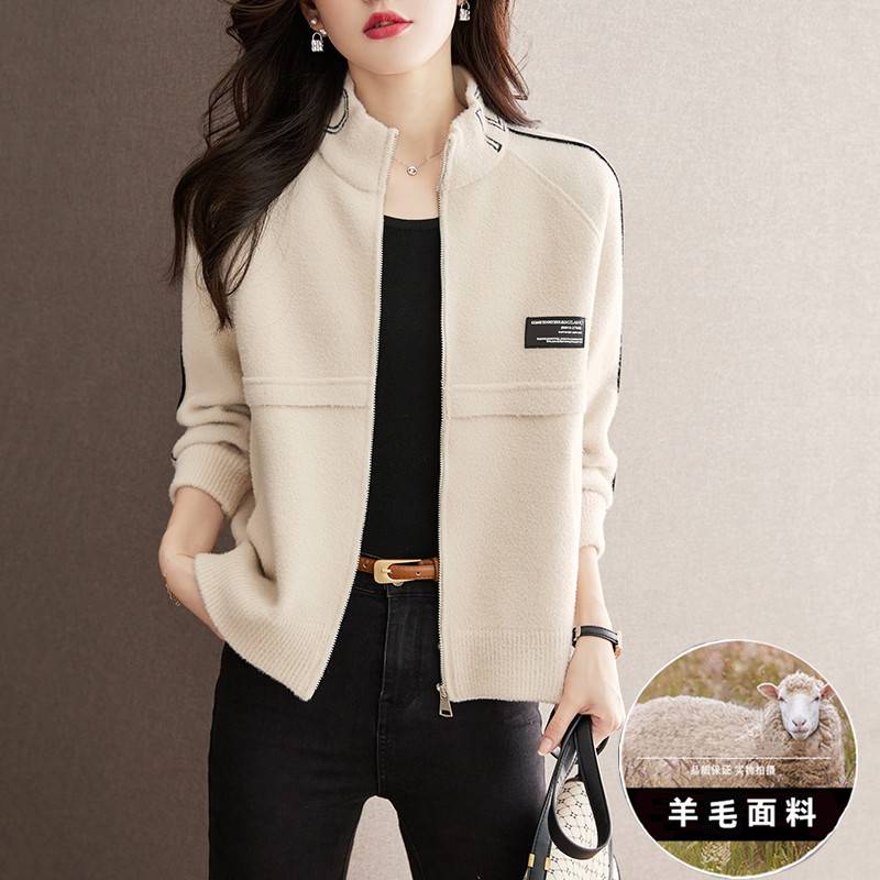 棒球服女春秋季2025年新款今年流行爆款女装羊毛针织开衫毛呢外套
