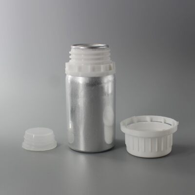 新品广口螺口铝瓶配内塞化工农药化妆品分装金属带盖密封小铝罐子