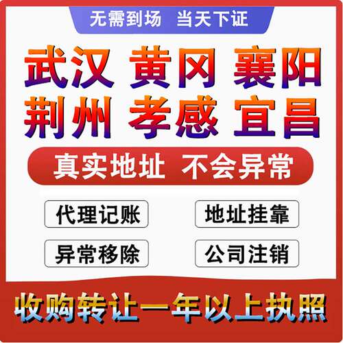 湖北武汉宜昌咸宁襄阳注册公司营业执照记账注销变更十堰鄂州