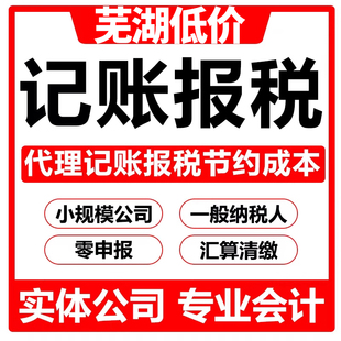 芜湖0零申报小规模一般纳税人公司网上会计财税代理记账报税服务