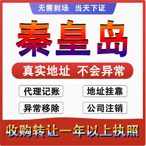 秦皇岛海港山海关北戴河公司个体户注册代账变更注销营业执照减资