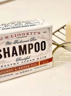 J.R. Liggett's老式洗发皂椰子和摩洛哥坚果油清洁蓬松头发99g
