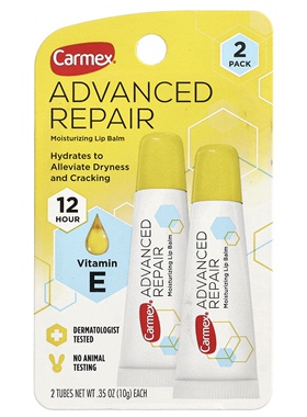 Carmex高级修护保湿维生素E润唇膏缓解嘴唇干燥开裂滋润唇膏2支装