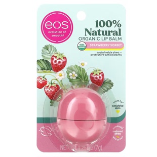 美国原装进口EOS有机乳木果润唇膏草莓冰沙味保湿滋润修复唇膏7g