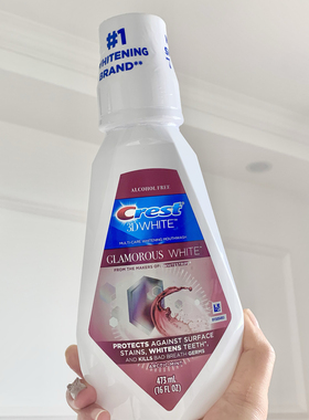 美国Crest 3D White成人无酒精炫白清新清洁去口气佳洁士漱口水