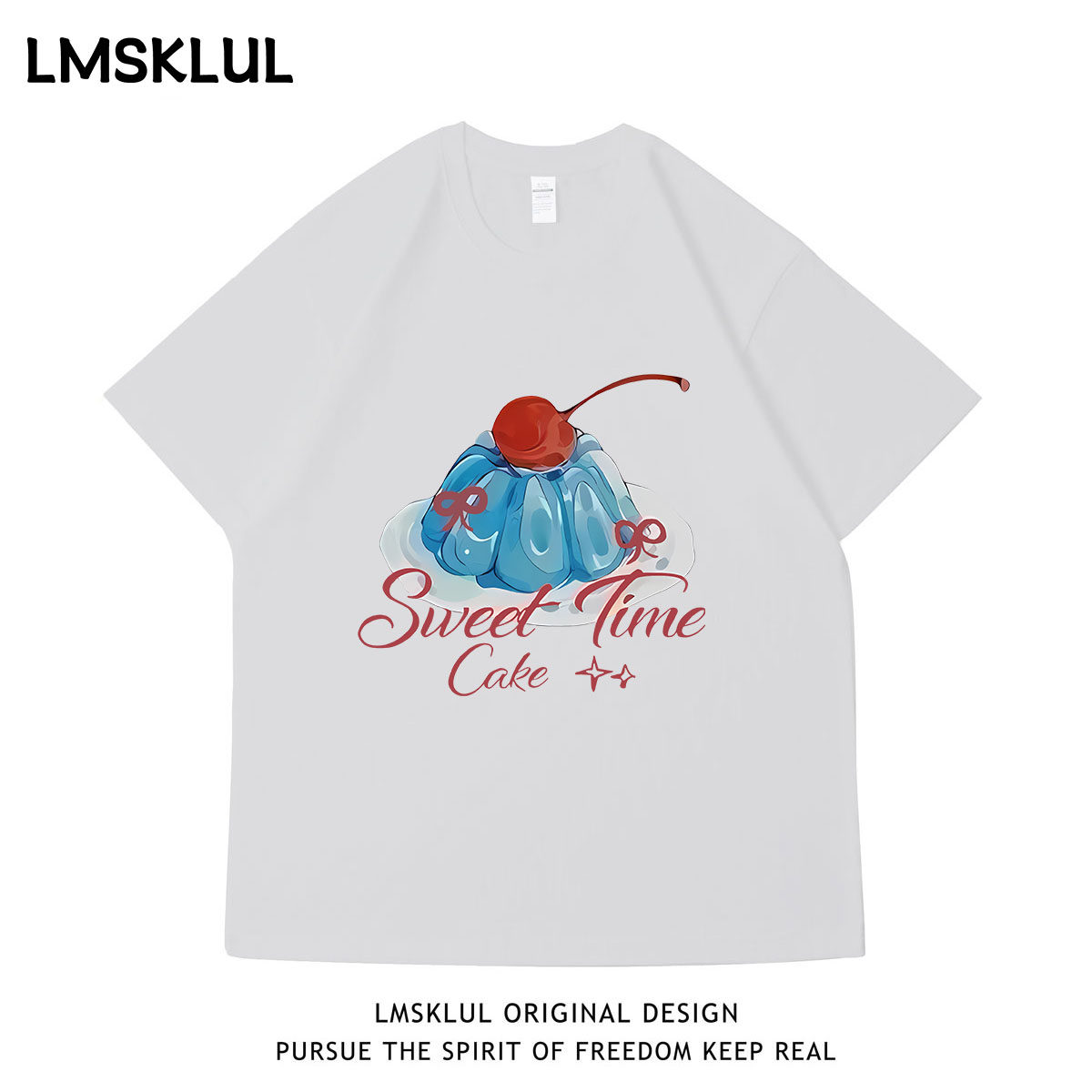 LMSKLUL圆领T恤女短袖2026新款夏季设计感小众宽松体恤黑色上衣