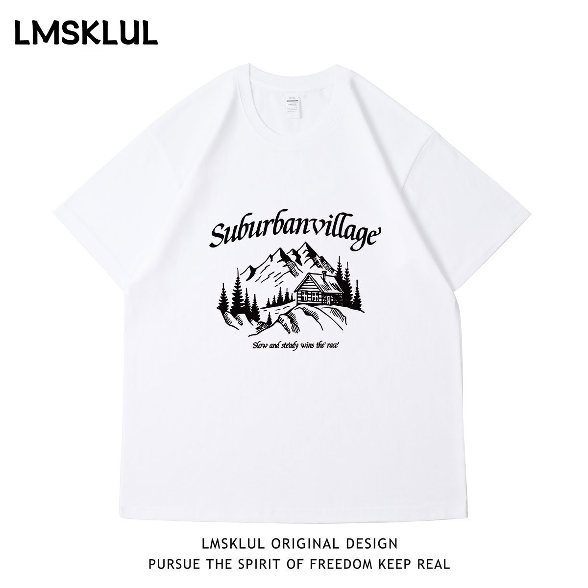 LMSKLUL重磅超好看白色短袖t恤女夏2026新款爆款宽松慵懒风上衣