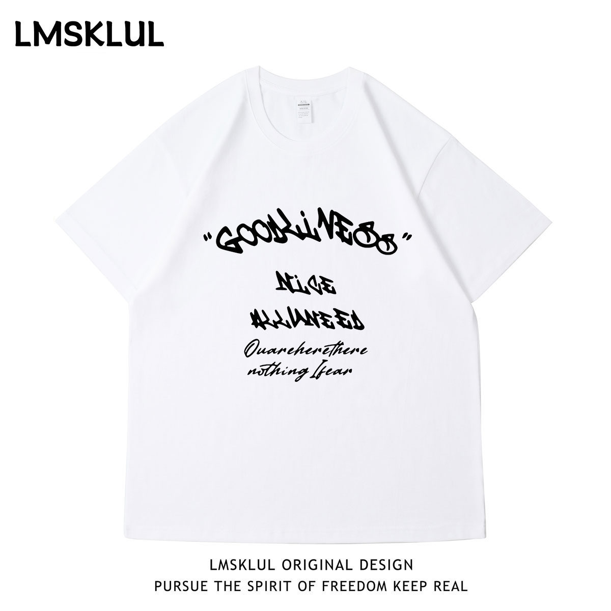 2026夏季新款纯棉个性字母印花短袖T恤男女宽松情侣款半袖上衣