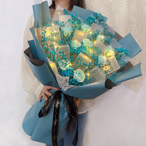 超大束茶香烟花束成品煊赫门送男友老公男生特别的生日礼物情人节