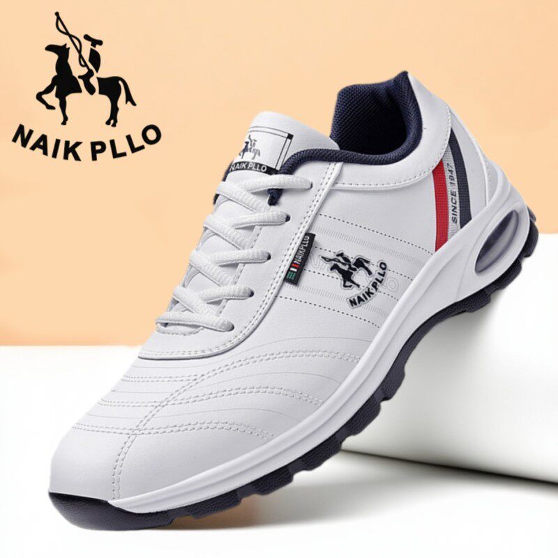 奈客保罗男鞋新款旅游鞋轻便气垫透气运动休闲鞋网面中老年爸爸鞋