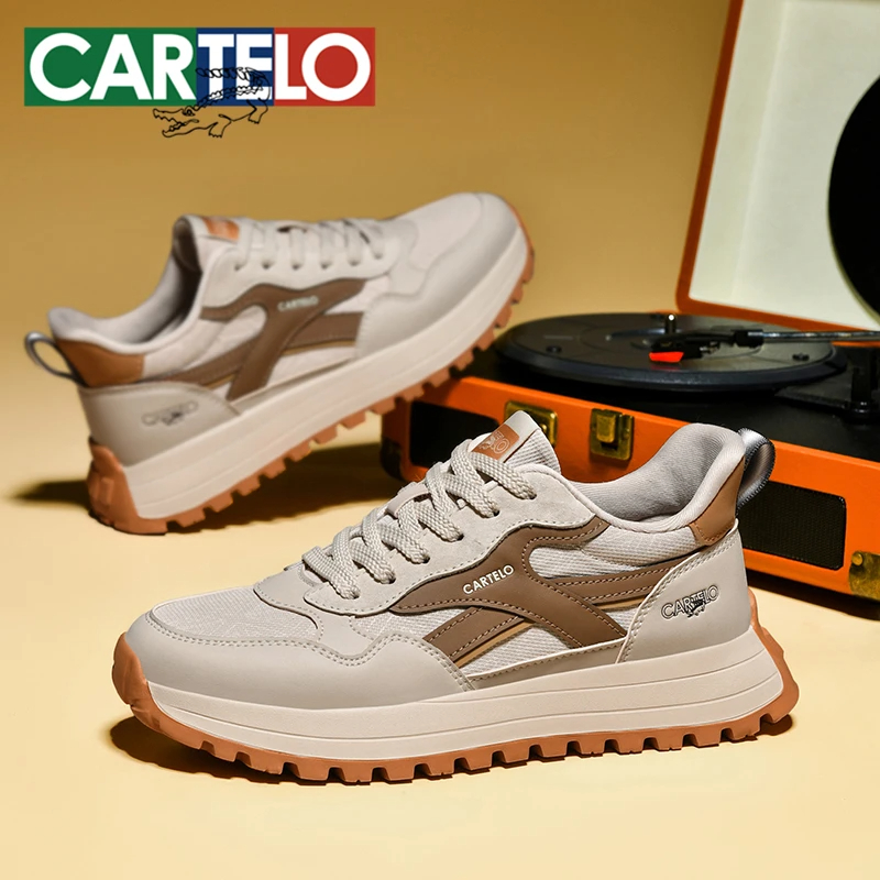 卡帝乐鳄鱼男鞋春季新款百搭透气潮鞋防滑大底耐磨中年网面运动鞋