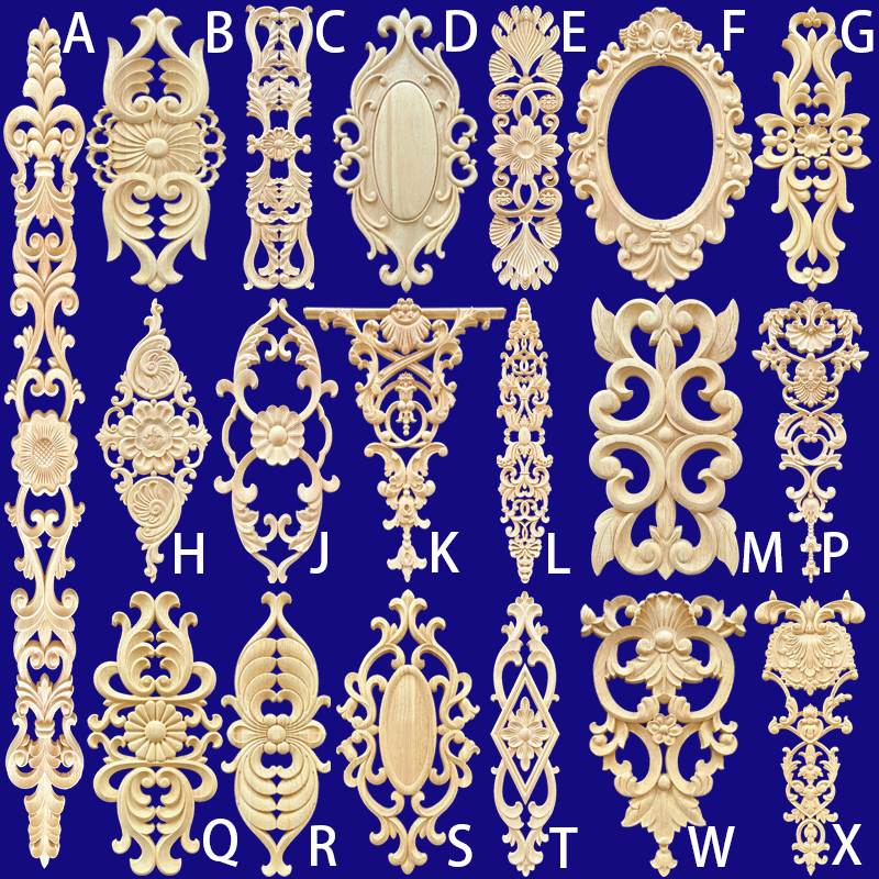 东阳木雕实木雕花门心花花板木贴花木花片镂空雕刻大花柜门背景墙