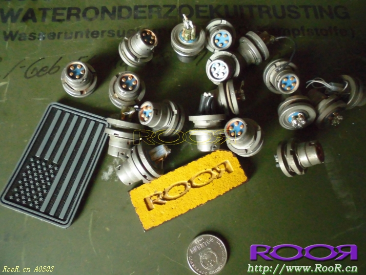 美国 USA 军规 U-183/U 五5针机座插头插座 PRC 152 对讲机接头