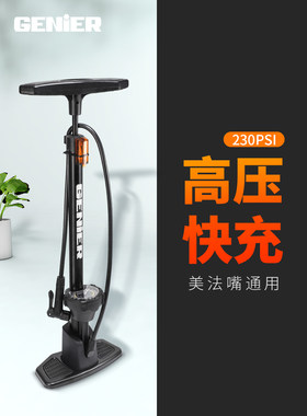 Genier自行车打气筒高压落地式汽车摩托篮球通用家用便携充气筒泵