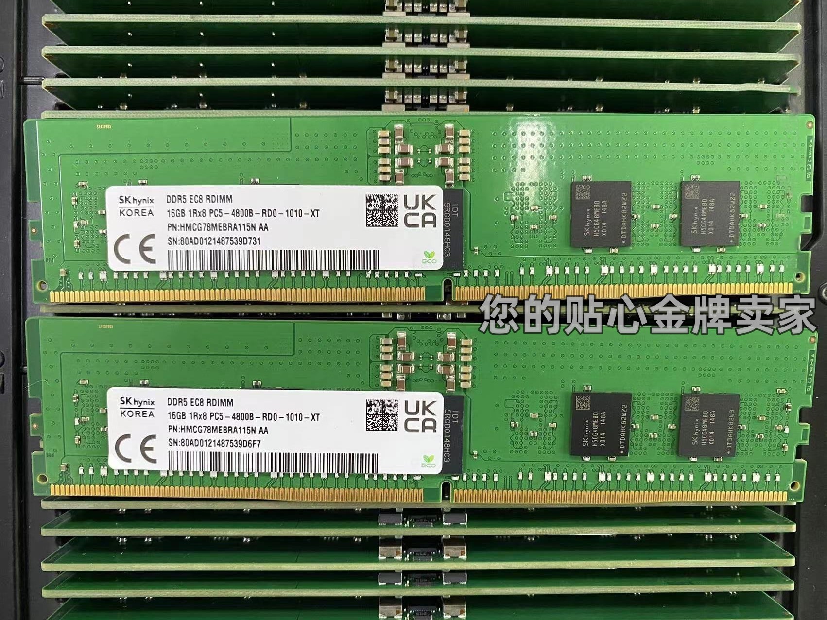 SK海力士16GB 1RX8 PC5-4800B-R原厂服务器内存条HMCG78MEBRA115N