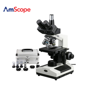 1600X三目复合生物显微镜医生兽医实验显微镜 AmScope 40X