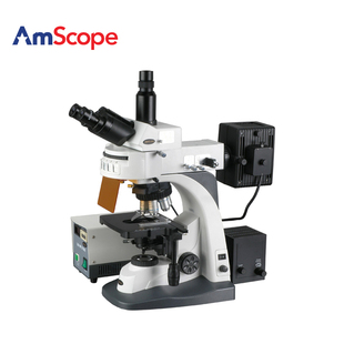 件 600X三目EPI荧光显微镜配备生物医学宽视场光学元 AmScope 40X
